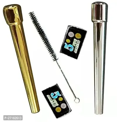 Hippnation Drap pipe set Aluminium Inside Fitting Hookah Mouth Tip Gold Silver Pack of 5