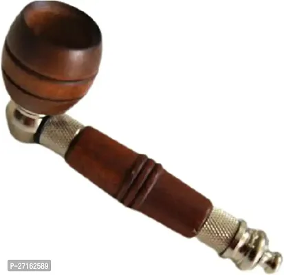 Hippnation Wooden Outside Fitting Hookah Mouth Tip Brown Silver-thumb0