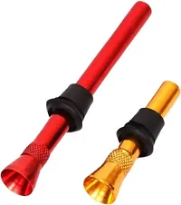 Hippnation Draw pipe set with herb crusher Aluminium Inside Fitting Hookah Mouth Tip Gold Red Pack of 6-thumb1