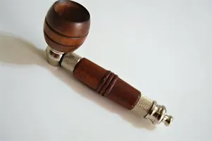 Hippnation Wooden Outside Fitting Hookah Mouth Tip Brown Silver-thumb1