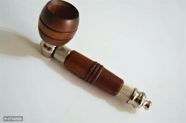 Hippnation Wooden Outside Fitting Hookah Mouth Tip Brown Silver-thumb2