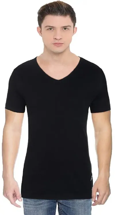 BeTrost Men's Super Cotton Rich Solid V-Neck Half Sleeve T-Shirt