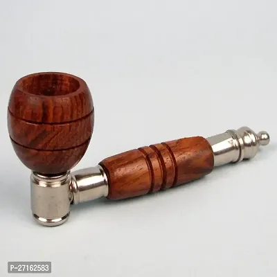 Hippnation Wooden Inside Fitting Hookah Mouth Tip Brown Silver