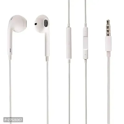 Classic White Wired - 3.5 MM Single Pin With Microphone Earphones