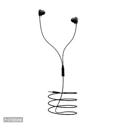 Classic Black Wired - 3.5 MM Single Pin With Microphone Earphones-thumb0