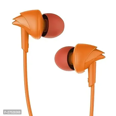 Classic Orange Wired - 3.5 MM Single Pin With Microphone Earphones