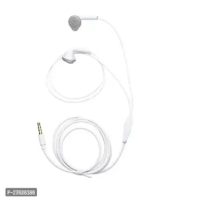 Classic White Wired - 3.5 MM Single Pin With Microphone Earphones