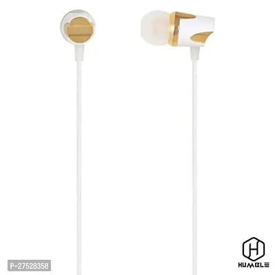 Classic White Wired - 3.5 MM Single Pin With Microphone Earphones-thumb0