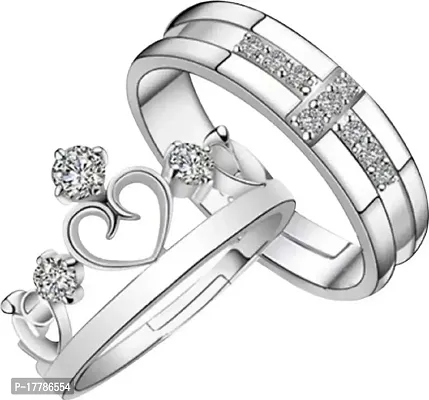 Beautiful Silver Couple Ring Combo