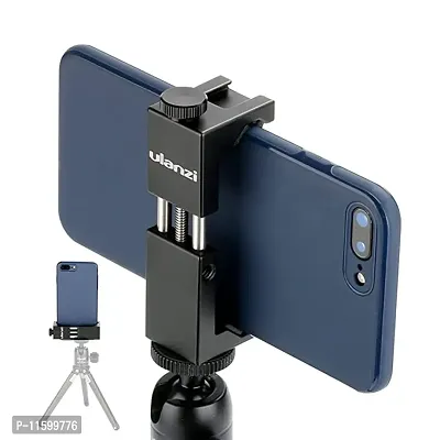 Ulanzi St-02S Newest Aluminum Phone Tripod Mount W Cold Shoe Mount, Support Vertical And Horizontal, Universal Metal Adjustable Clamp For Apple iPhone X 8 7 6S Plus Sumsang Android Smartphones