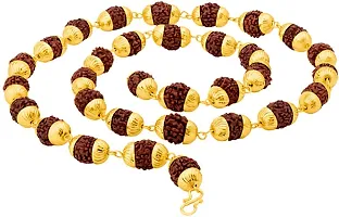 JDX Gold Plated Rudraksh Rudraksha Mala for girls boys Men  Women-thumb4