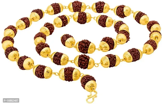 JDX Gold Plated Rudraksh Rudraksha Mala for girls boys Men  Women-thumb5