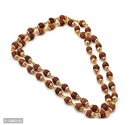 MAA BHAGWATI Rudraksh Mala Gold Plated Chain-thumb0