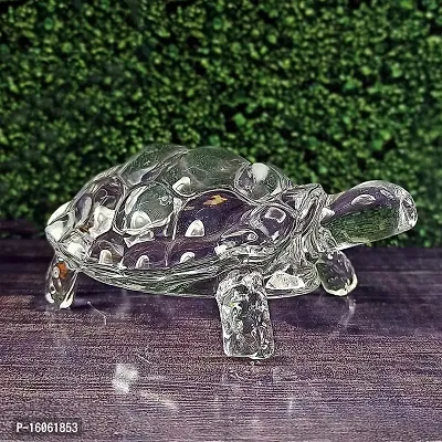 Crystal Tortoise with Bowl Plate Fengshui Vastu Set for Good Luck Feng Sui Turtle Best Gift for Office, Showcase, Showpiece and Home Decor-thumb4