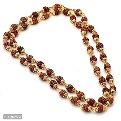 iJevar Gold Plated Rudraksha Chain Necklace For Men And Women-thumb2