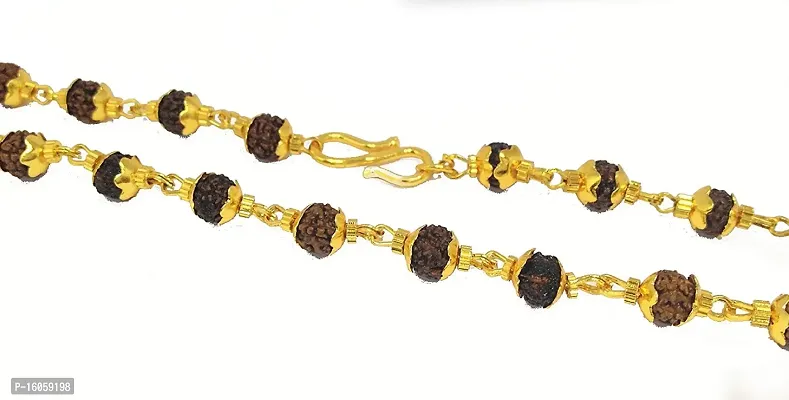 Minprice? Original Rudraksha Beads 5 mukhi Genuine Himalayan Rudraksha Religious Rosary Mala (Silver Plated)-thumb3
