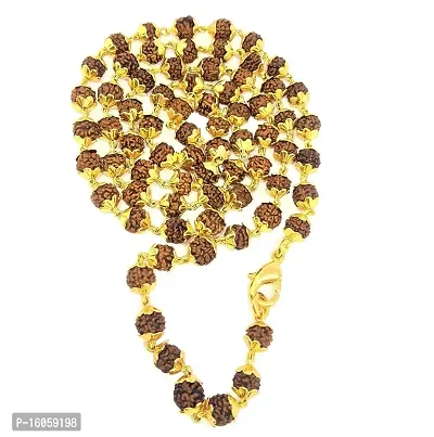 Minprice? Original Rudraksha Beads 5 mukhi Genuine Himalayan Rudraksha Religious Rosary Mala (Silver Plated)-thumb2