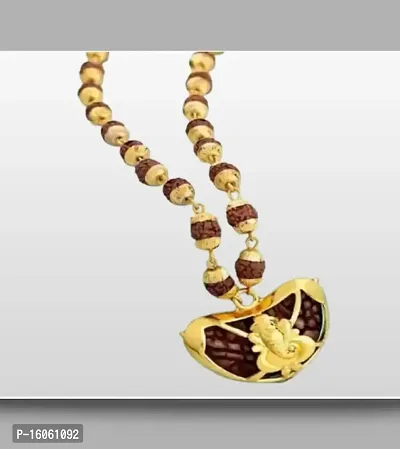 Anjali Collection 5 Mukhi Rudraksha Mala with Kaju Ganesh Spritiual Locket