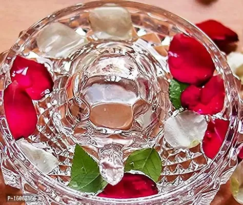 SR Crystal Glass Turtle Tortoise with Plate for Feng Shui and Vastu Best for Career and Good Luck (Transparent, Standard)