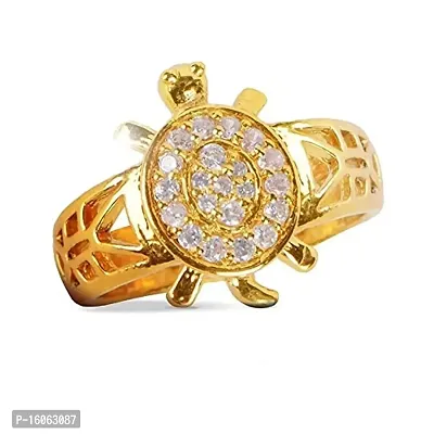 SJG: Men's and Women's Adjustable Zircon-Studded Turtle Meru Ring for Good Luck, Success, and Healthy Long Life