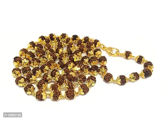 Minprice? Original Rudraksha Beads 5 mukhi Genuine Himalayan Rudraksha Religious Rosary Mala (Silver Plated)-thumb0