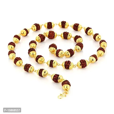 iJevar Gold Plated Rudraksha Chain Necklace For Men And Women-thumb3