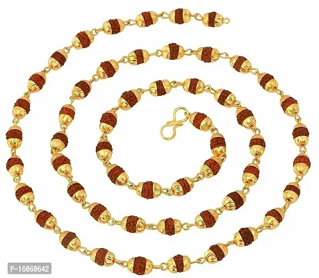 Gold Plated Rudraksha Mala (Chain Necklace) For Men And Women-thumb3