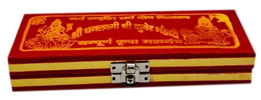 Shivmart Amazing India Metal Brass Sri Dhan Laxmi -Kuber Bhandari Yantra (Gold_1.5 Inch X 2.3 Inch X 1.1 Inch)-thumb3