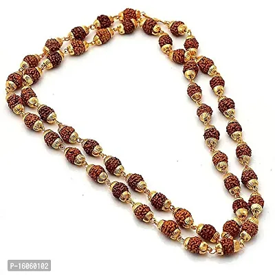 Rudraksha Mala with Gold Plated Brass Cover 100% Original Genuine