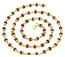 MAA BHAGWATI Rudraksh Mala Gold Plated Chain-thumb2