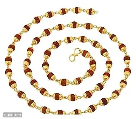 MAA BHAGWATI Rudraksh Mala Gold Plated Chain-thumb3