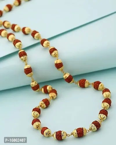 JDX Gold Plated Rudraksh Rudraksha Mala for girls boys Men  Women-thumb3