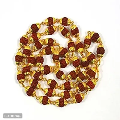 Gold Plated Rudraksha Mala (Chain Necklace) For Men And Women-thumb4