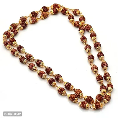 Gold Plated Rudraksha Mala (Chain Necklace) For Men And Women