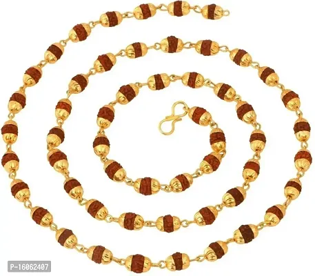 JDX Gold Plated Rudraksh Rudraksha Mala for girls boys Men  Women