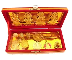 Acme Hands of Odisha Metal Shri Dhan Laxmi Kuber Bhandari Yantra with Trishakti Hanging (Gold)-thumb3