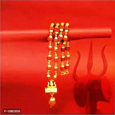 Loard Shiv VinaashKari Shakti Kavach 5 Mukhi Chamtkaari Rudraksha Mala With Shiv Trishul  Damru Rudraksh Panchmukhi Men Women-thumb4