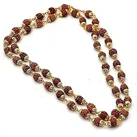 Pyr Fashion 100% Rudraksha 54+1 Beads Rosary with Golden Cap Hindu Meditation Yoga Mala Rudraksha Mala | for Men/Women mala-thumb3