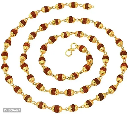 JDX Gold Plated Rudraksh Rudraksha Mala for girls boys Men  Women-thumb4