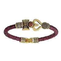 CResha Trishul Damru Mahadev Leather Bracelet for Men and Women-thumb2