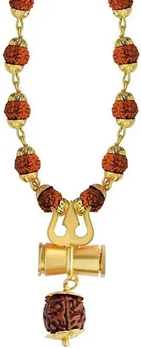 Loard Shiv VinaashKari Shakti Kavach 5 Mukhi Chamtkaari Rudraksha Mala With Shiv Trishul  Damru Rudraksh Panchmukhi Men Women-thumb1