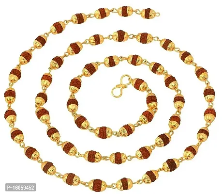 BRIJ DHAROHAR RUDRAKASHA Golden Coated Capping Chain/MALA-Unisex-thumb2