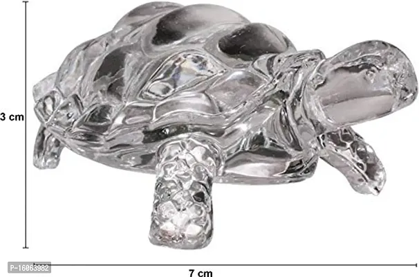 Trendz - Crystal Turtle Tortoise with Plate Decorative Showpiece - 7 cm (Crystal, White)-thumb4