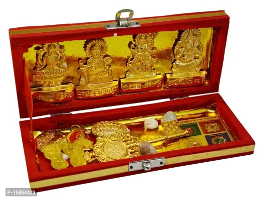 Shivmart Amazing India Metal Brass Sri Dhan Laxmi -Kuber Bhandari Yantra (Gold_1.5 Inch X 2.3 Inch X 1.1 Inch)-thumb2