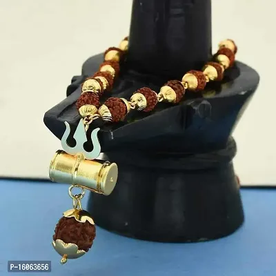 Loard Shiv VinaashKari Shakti Kavach 5 Mukhi Chamtkaari Rudraksha Mala With Shiv Trishul  Damru Rudraksh Panchmukhi Men Women-thumb3