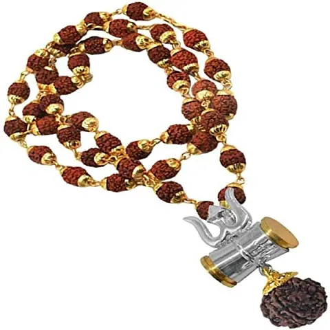 Trishul Damru Rudraksha Mala Plated cap