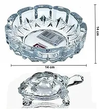 NV12 Collections Crystal Tortoise On Plate Showpiece for Good Luck Turtle Vastu Best Gift for Career and Luck Home Decor  Gifts, Tortoise for Good Luck for Home - 6 CM (Transparent)-thumb2