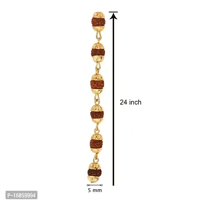 Abhishek Gold Plated Rudraksh Mala Long Chain for Men-thumb2