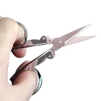 Stainless Steel Small Folding Foldable Portable Travel Scissors-Silver-thumb1