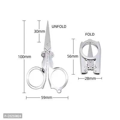 Pocket Scissor/Grooming Scissor/Beauty Personal Care Folding Scissor-Silver-thumb5